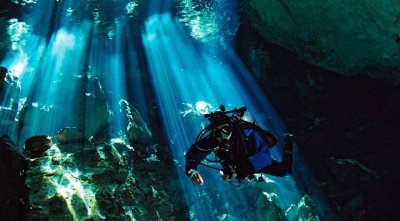 Diver in the cenote