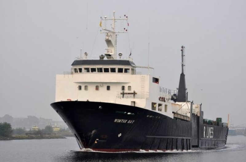Vessel "Winter Bay" transporting the meat of endangered fin whales.