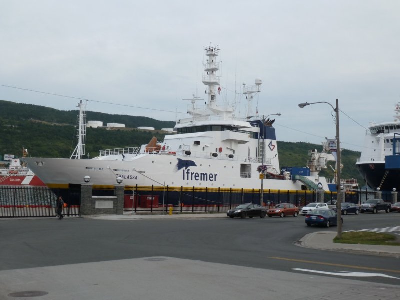The French research vessel THALASSA in the port of St. John