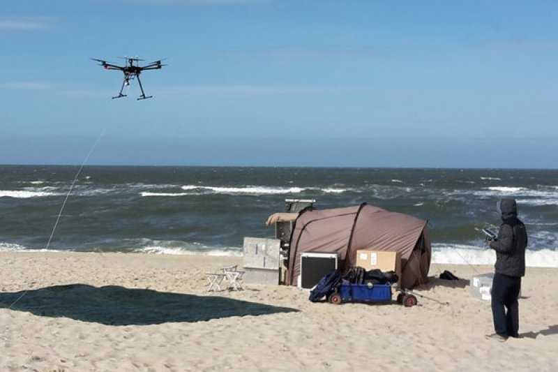 Drone experiment on the beach of Sylt.
(c) B. Quack, GEOMAR