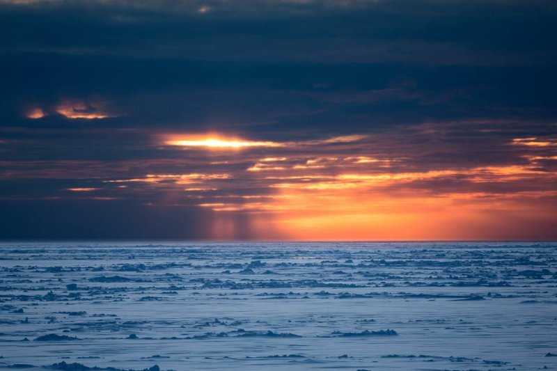 Evening light in the central Arctic - here