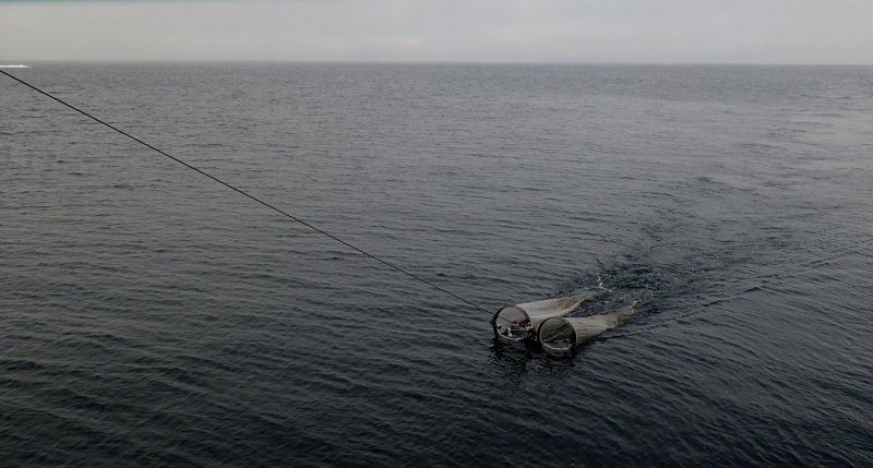 The Bongo net samples pelagic organisms. © Charlotte Havermans