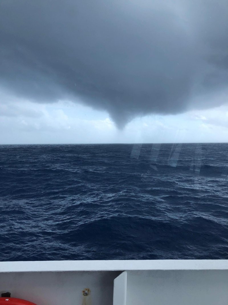 The waterspout on portside of the vessel, (c) NOAA / Joshua Bierbaum