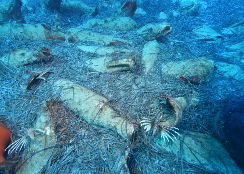 Antique shipwreck in the sea off Protaras, Cyprus, (c) Department of Antiquities