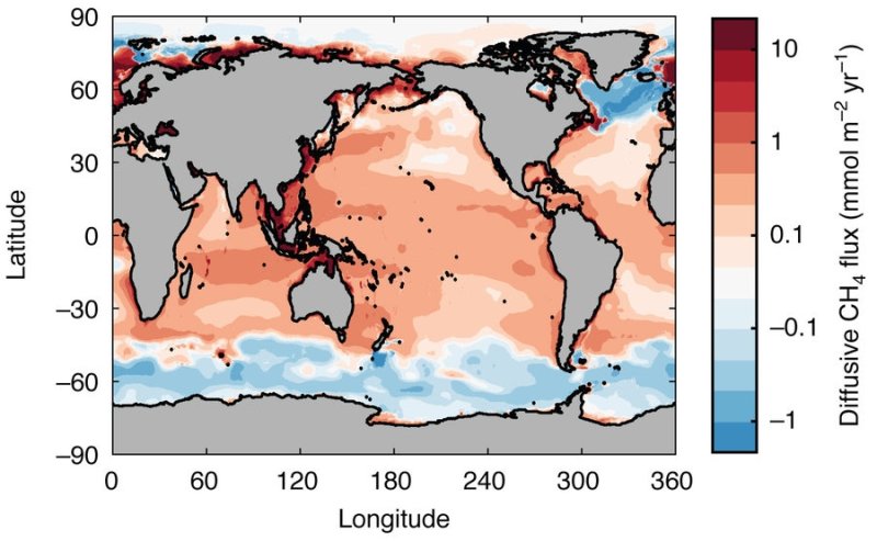Distribution of Global Methane Flows Generated Using One of the Artificial Neural Networks (ANN), Graphic: © Weber et al., 2019