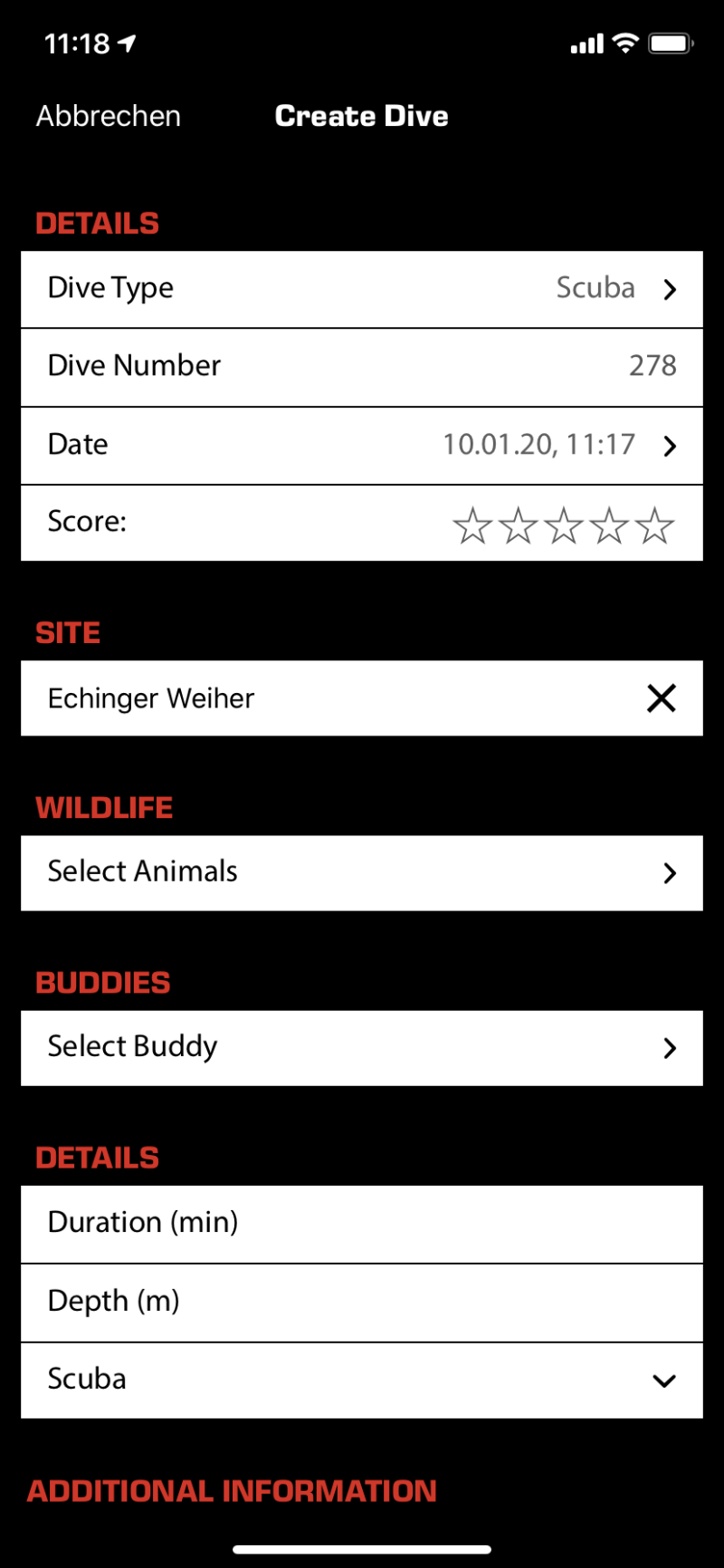 Enter wildlife sightings to your logbook