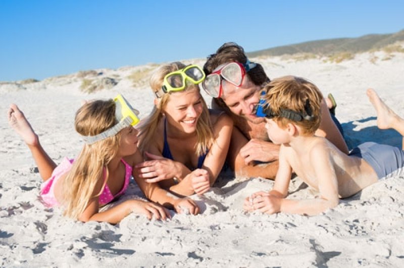 Family on the beach